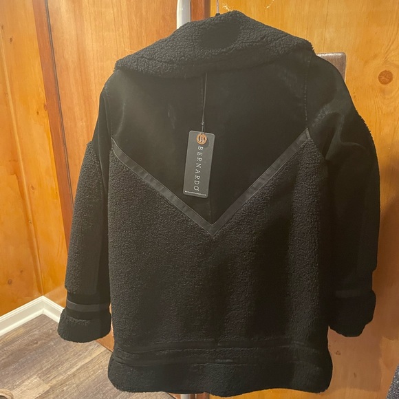 Shearling color block coat Bernardo fashions - Picture 2 of 2